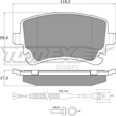 TOMEX brakes TX 13-962 - Brake Pad Set, disc brake autospares.lv