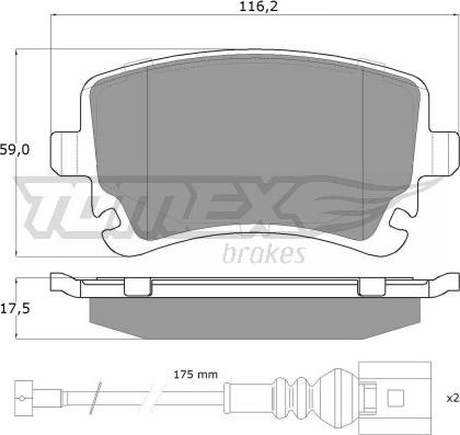 TOMEX brakes TX 13-96 - Brake Pad Set, disc brake autospares.lv