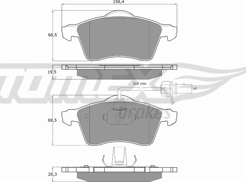 TOMEX brakes TX 13-911 - Brake Pad Set, disc brake autospares.lv