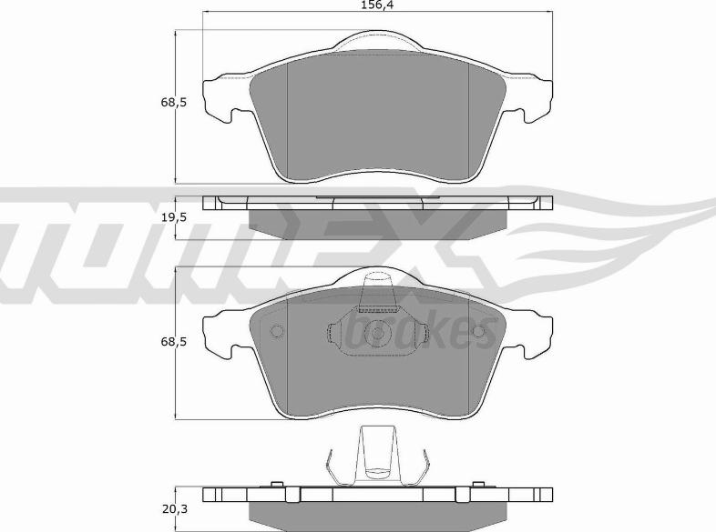 TOMEX brakes TX 13-91 - Brake Pad Set, disc brake autospares.lv