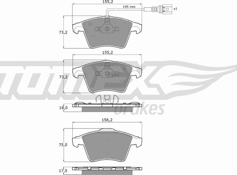 TOMEX brakes TX 13-931 - Brake Pad Set, disc brake autospares.lv