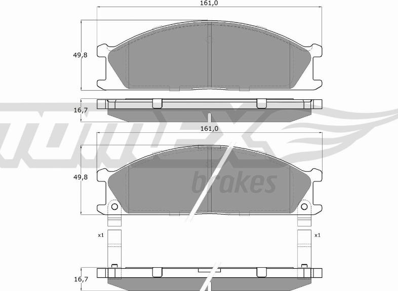 TOMEX brakes TX 13-40 - Brake Pad Set, disc brake autospares.lv