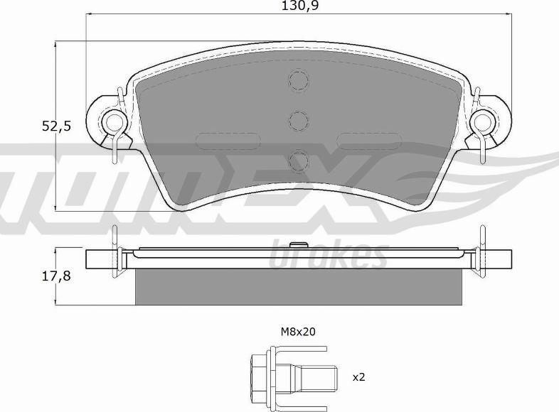 TOMEX brakes TX 13-41 - Brake Pad Set, disc brake autospares.lv