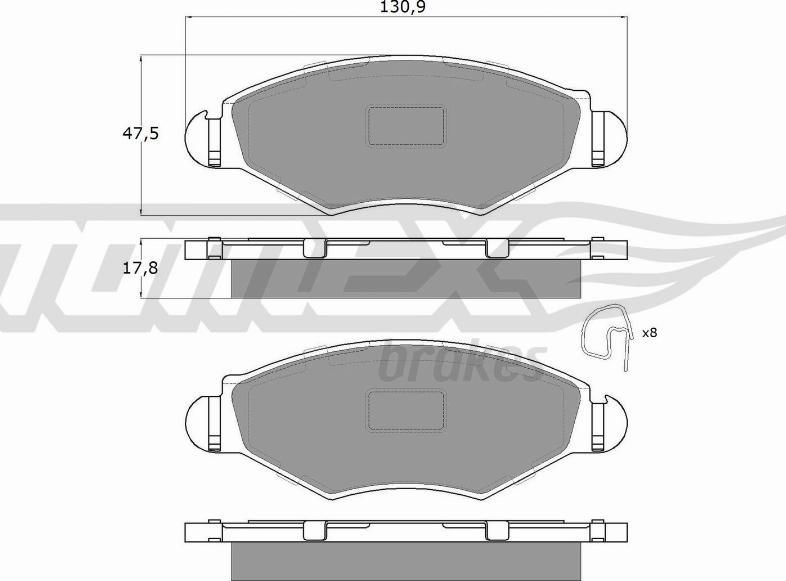 TOMEX brakes TX 13-43 - Brake Pad Set, disc brake autospares.lv