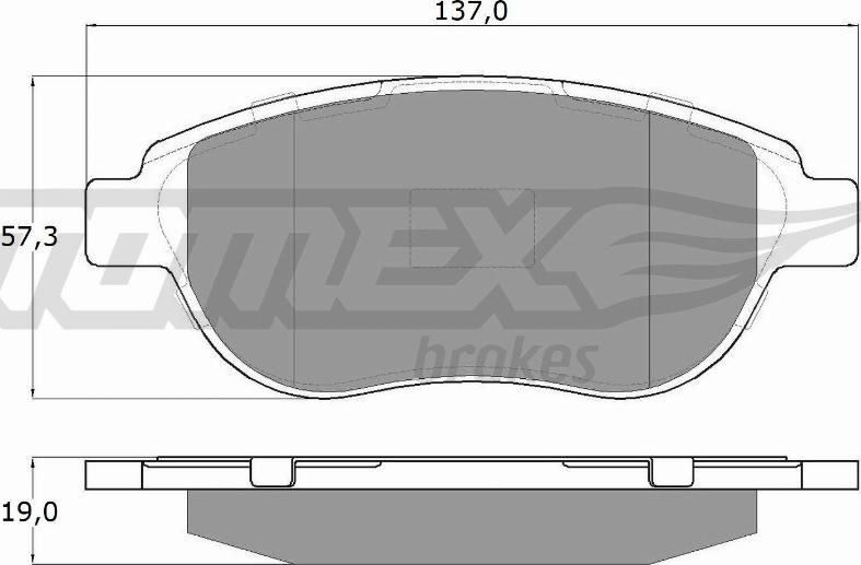 TOMEX brakes TX 13-42 - Brake Pad Set, disc brake autospares.lv