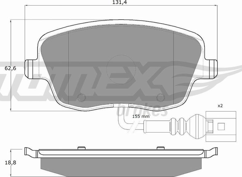 TOMEX brakes TX 13-591 - Brake Pad Set, disc brake autospares.lv