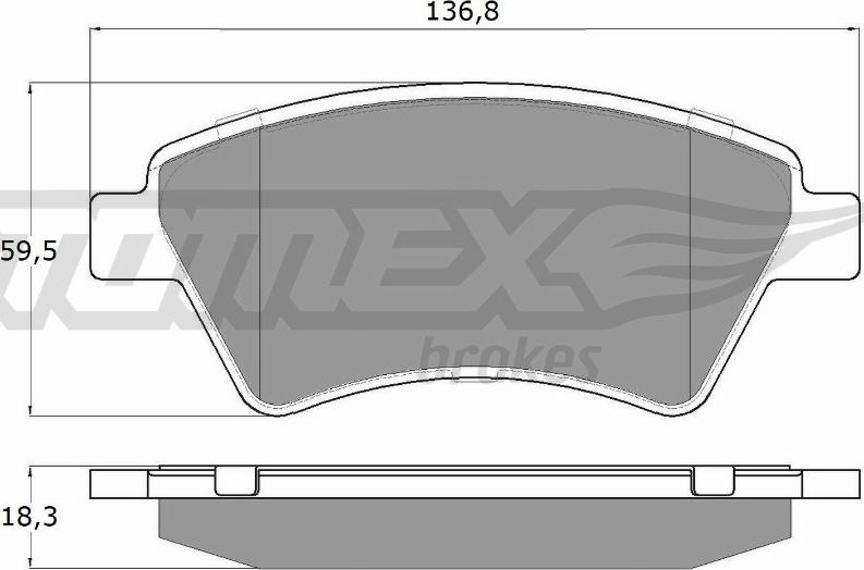 TOMEX brakes TX 13-54 - Brake Pad Set, disc brake autospares.lv