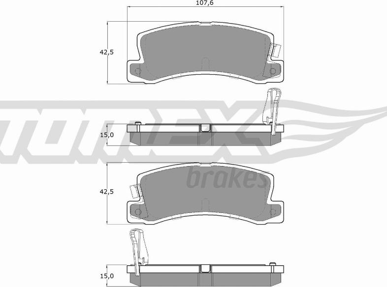 TOMEX brakes TX 13-66 - Brake Pad Set, disc brake autospares.lv