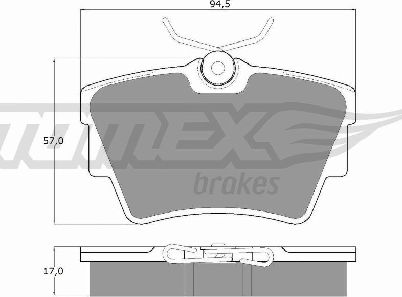 TOMEX brakes TX 13-09 - Brake Pad Set, disc brake autospares.lv