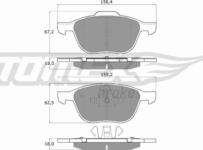 TOMEX brakes TX 13-05 - Brake Pad Set, disc brake autospares.lv