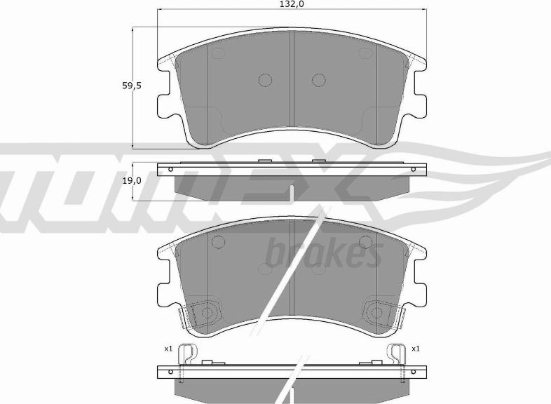 TOMEX brakes TX 13-03 - Brake Pad Set, disc brake autospares.lv