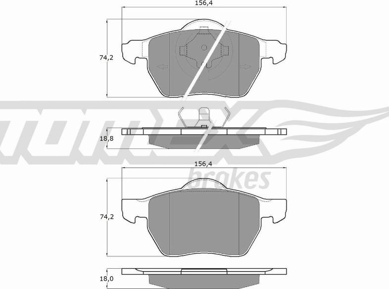 TOMEX brakes TX 13-131 - Brake Pad Set, disc brake autospares.lv