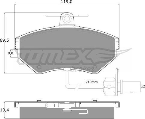 TOMEX brakes TX 13-121 - Brake Pad Set, disc brake autospares.lv