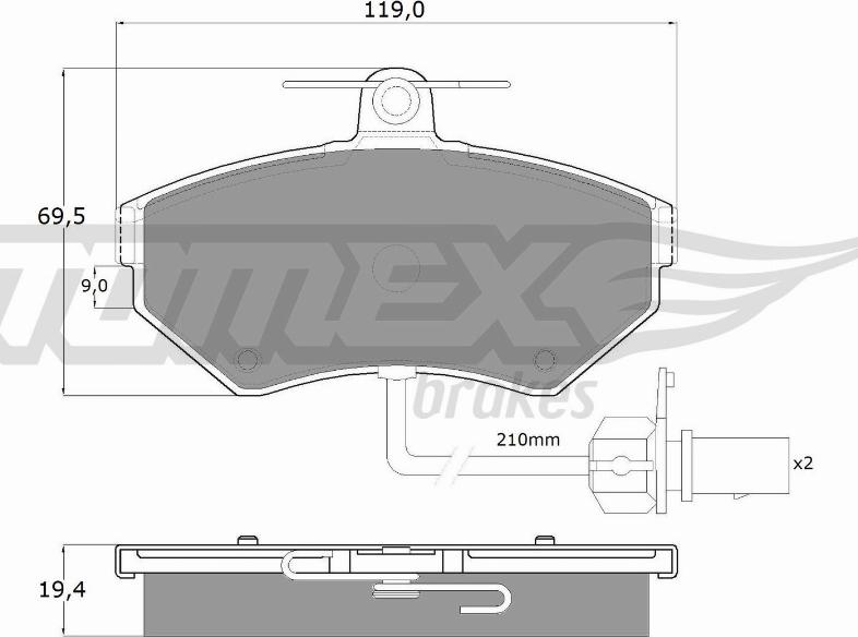 TOMEX brakes TX 13-121 - Brake Pad Set, disc brake autospares.lv