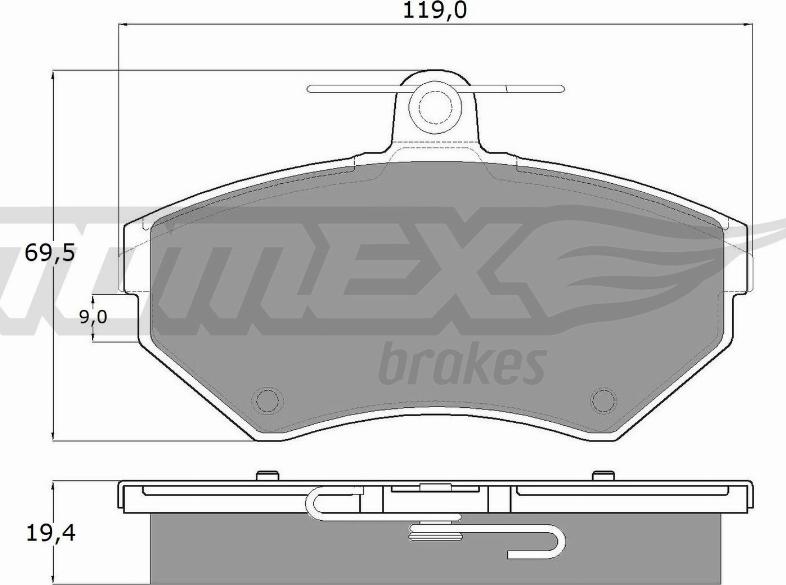 TOMEX brakes TX 13-12 - Brake Pad Set, disc brake autospares.lv