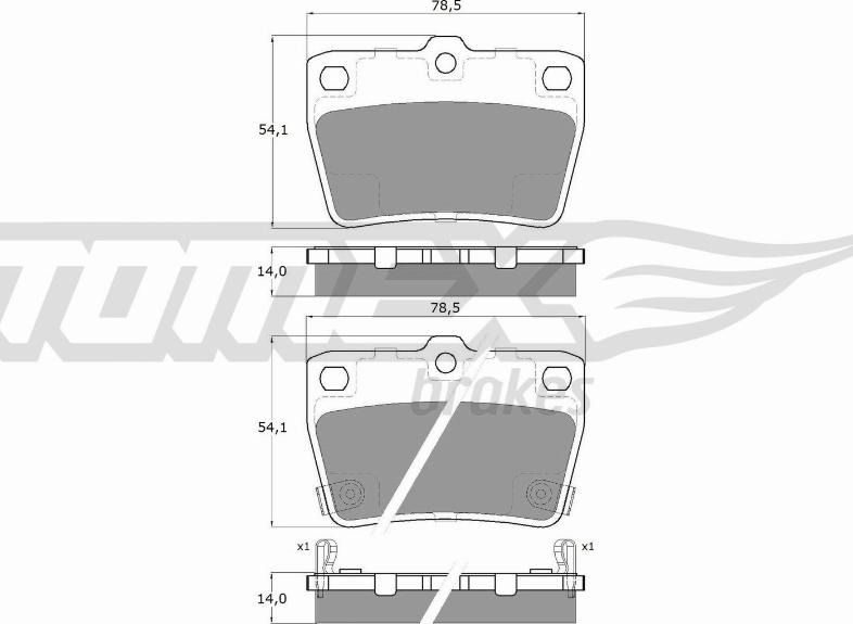 TOMEX brakes TX 13-86 - Brake Pad Set, disc brake autospares.lv