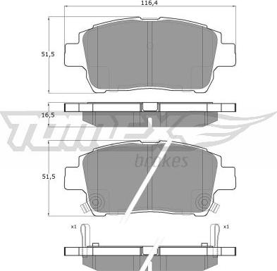 TOMEX brakes TX 13-88 - Brake Pad Set, disc brake autospares.lv