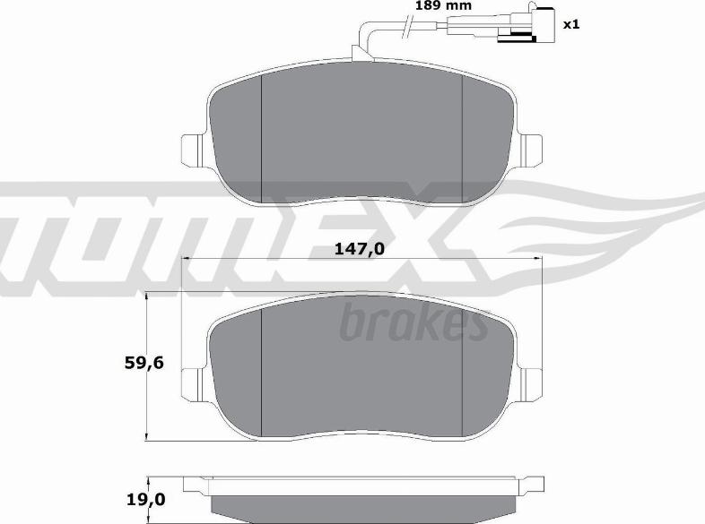 TOMEX brakes TX 13-341 - Brake Pad Set, disc brake autospares.lv