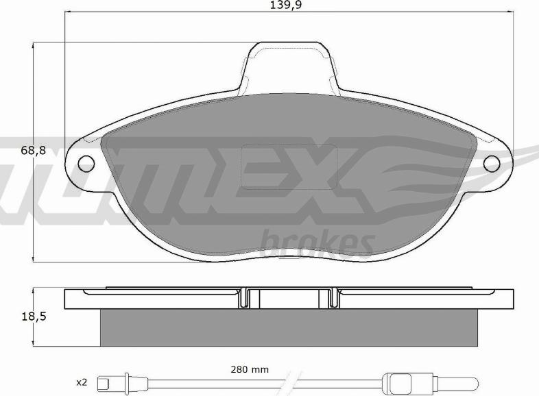TOMEX brakes TX 13-35 - Brake Pad Set, disc brake autospares.lv
