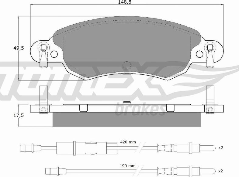 TOMEX brakes TX 13-30 - Brake Pad Set, disc brake autospares.lv