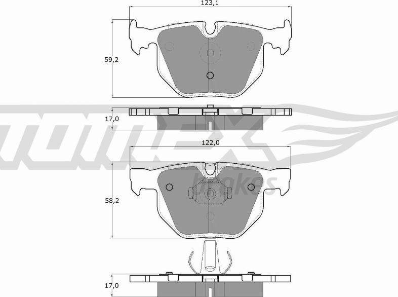 TOMEX brakes TX 13-26 - Brake Pad Set, disc brake autospares.lv