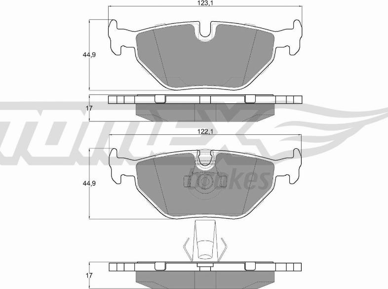 TOMEX brakes TX 13-21 - Brake Pad Set, disc brake autospares.lv