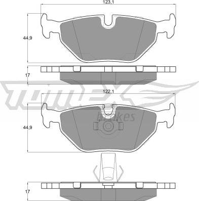 TOMEX brakes TX 13-21 - Brake Pad Set, disc brake autospares.lv