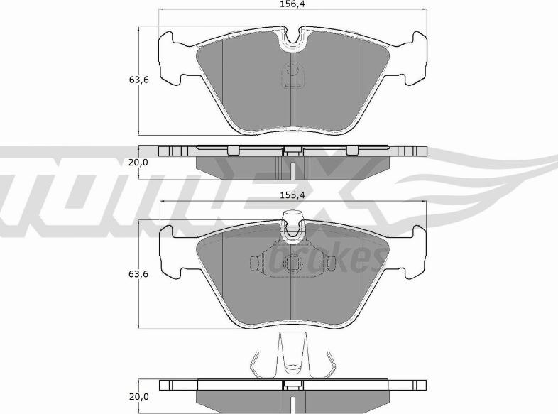 TOMEX brakes TX 13-22 - Brake Pad Set, disc brake autospares.lv