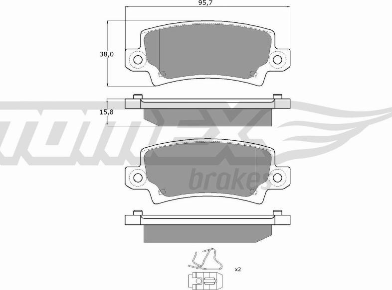 TOMEX brakes TX 13-75 - Brake Pad Set, disc brake autospares.lv