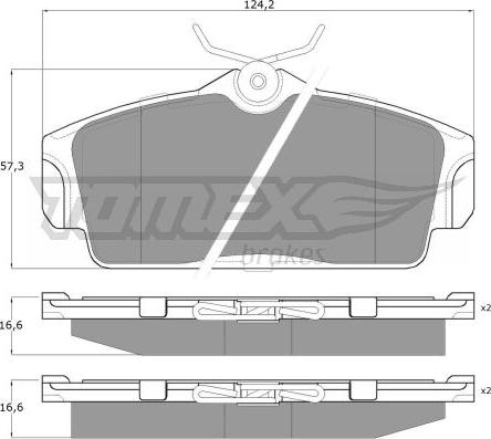 TOMEX brakes TX 12-92 - Brake Pad Set, disc brake autospares.lv