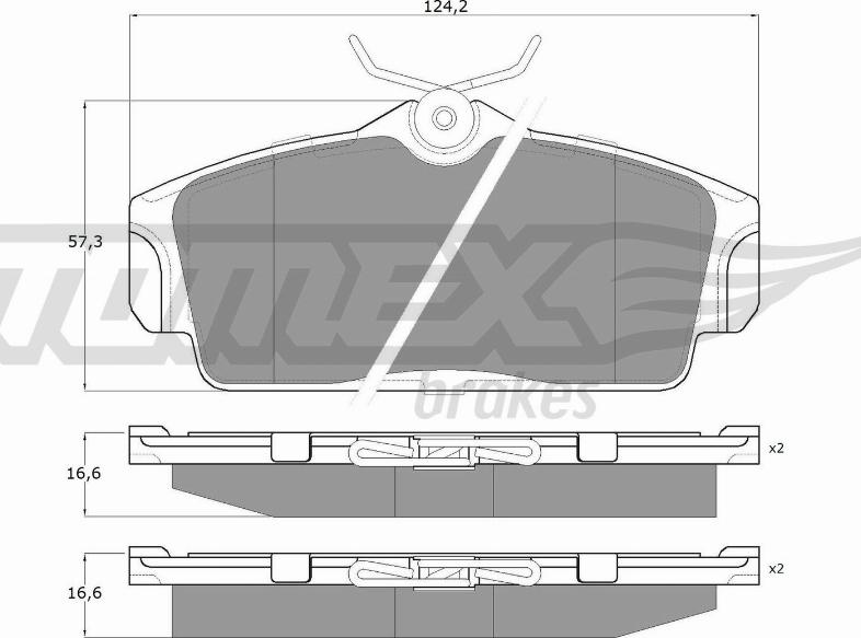 TOMEX brakes TX 12-92 - Brake Pad Set, disc brake autospares.lv
