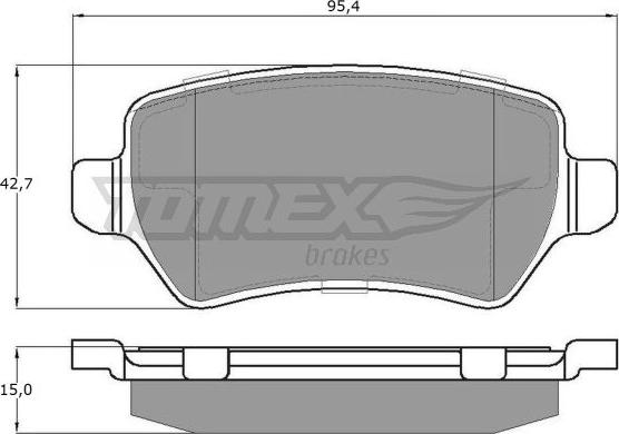 TOMEX brakes TX 12-971 - Brake Pad Set, disc brake autospares.lv