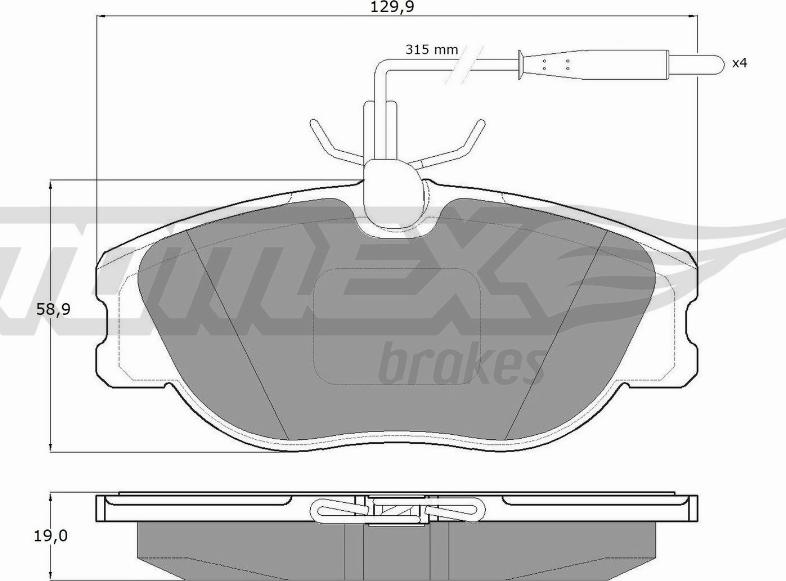 TOMEX brakes TX 12-442 - Brake Pad Set, disc brake autospares.lv