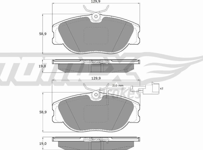 TOMEX brakes TX 12-44 - Brake Pad Set, disc brake autospares.lv