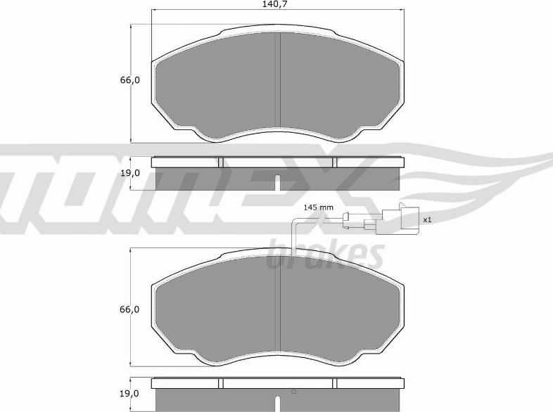 TOMEX brakes TX 12-45 - Brake Pad Set, disc brake autospares.lv