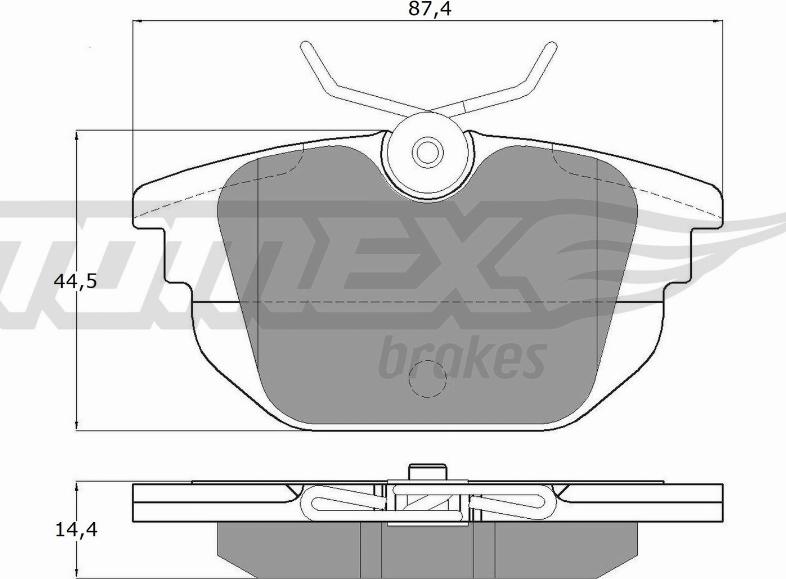 TOMEX brakes TX 12-43 - Brake Pad Set, disc brake autospares.lv