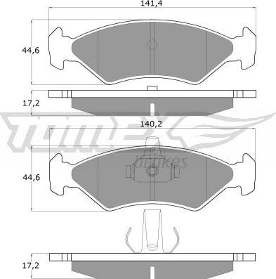 TOMEX brakes TX 12-54 - Brake Pad Set, disc brake autospares.lv