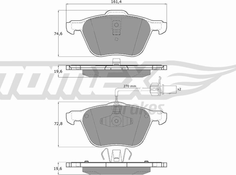 TOMEX brakes TX 12-56 - Brake Pad Set, disc brake autospares.lv