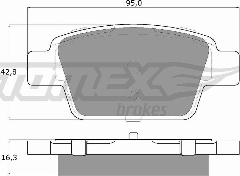 TOMEX brakes TX 12-51 - Brake Pad Set, disc brake autospares.lv