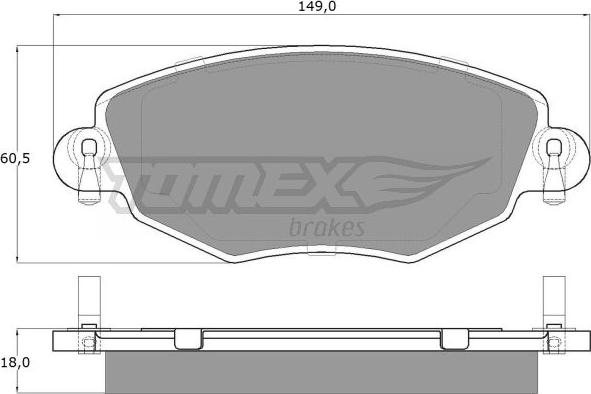 TOMEX brakes TX 12-58 - Brake Pad Set, disc brake autospares.lv