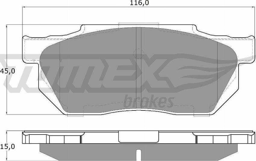 TOMEX brakes TX 12-64 - Brake Pad Set, disc brake autospares.lv