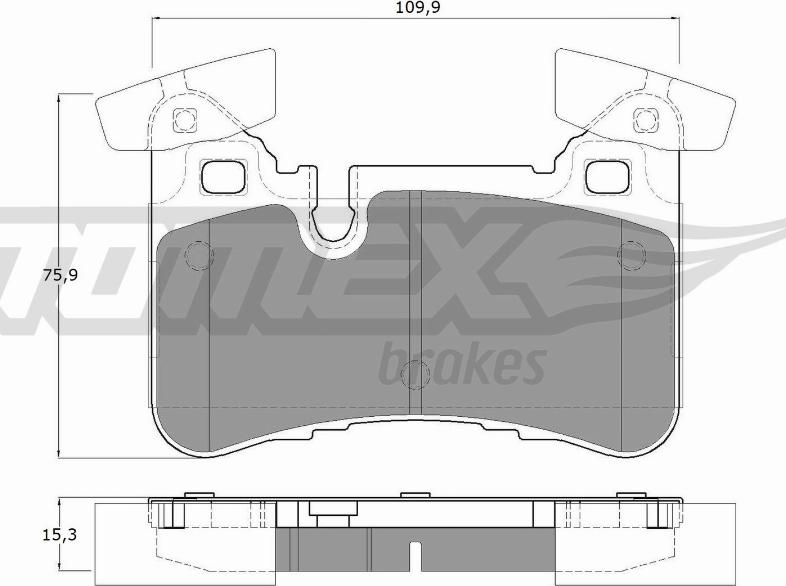 TOMEX brakes TX 12-67 - Brake Pad Set, disc brake autospares.lv