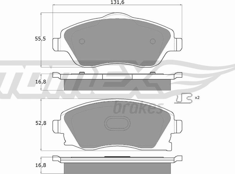 TOMEX brakes TX 12-19 - Brake Pad Set, disc brake autospares.lv