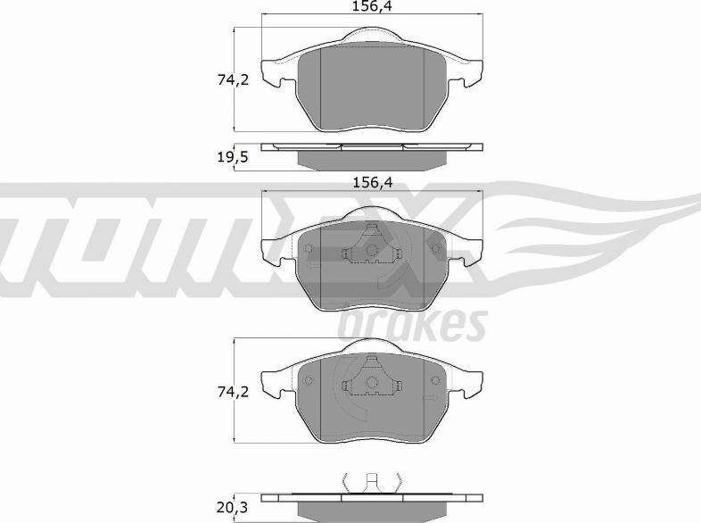 TOMEX brakes TX 12-12 - Brake Pad Set, disc brake autospares.lv