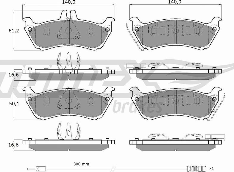 TOMEX brakes TX 12-85 - Brake Pad Set, disc brake autospares.lv