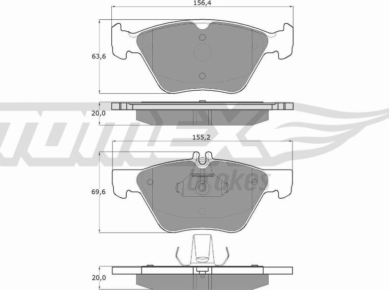 TOMEX brakes TX 12-82 - Brake Pad Set, disc brake autospares.lv