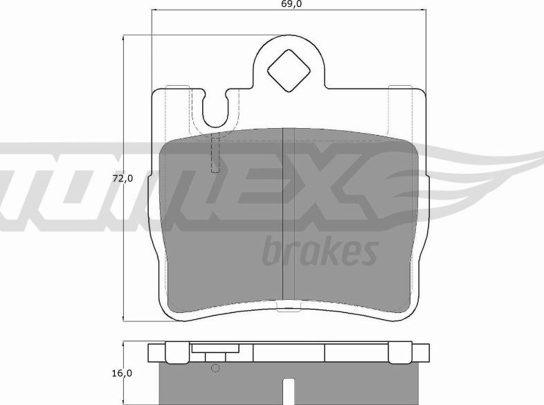 TOMEX brakes TX 12-87 - Brake Pad Set, disc brake autospares.lv