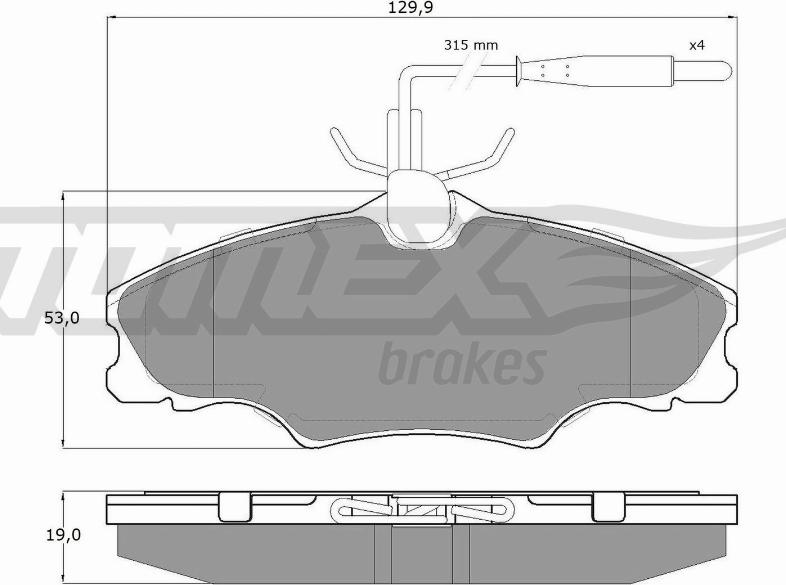 TOMEX brakes TX 12-31 - Brake Pad Set, disc brake autospares.lv