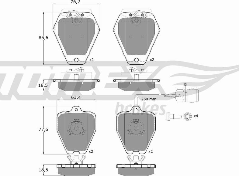 TOMEX brakes TX 12-26 - Brake Pad Set, disc brake autospares.lv