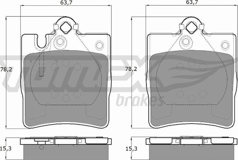 TOMEX brakes TX 12-79 - Brake Pad Set, disc brake autospares.lv